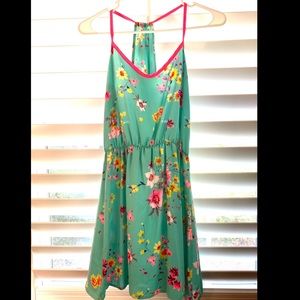 Strappy floral mint dress